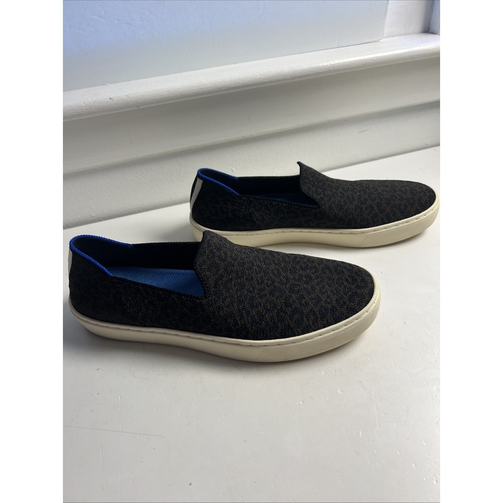 Rothy's Espresso The Original Slip On Shoes 8 Womens Leopard‎